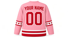 Load image into Gallery viewer, Valentine's Day Original Hockey Jersey in Pink, back view with your name and number