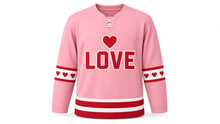 Load image into Gallery viewer, Valentine's Day Original Hockey Jersey in Pink, front view – custom name and number
