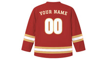 Load image into Gallery viewer, Valletta Original Hockey Jersey in Fortress Red, back view with your name and number