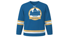 Load image into Gallery viewer, Valletta Original Hockey Jersey in Harbor Blue, front view – custom name and number
