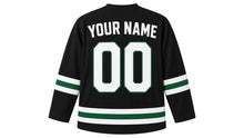 Load image into Gallery viewer, Vancouver Original Hockey Jersey in Black, back view with your name and number