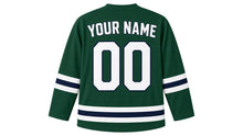 Load image into Gallery viewer, Vancouver Original Hockey Jersey in Green, back view with your name and number