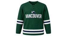 Load image into Gallery viewer, Vancouver Original Hockey Jersey in Green, front view – custom name and number