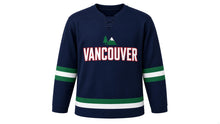 Load image into Gallery viewer, Vancouver Original Hockey Jersey in Navy, front view – custom name and number