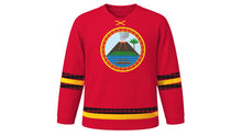 Load image into Gallery viewer, Vanuatu Independence Day Original Hockey Jersey in Red, front view – custom name and number