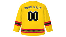Load image into Gallery viewer, Vanuatu Independence Day Original Hockey Jersey in Yellow, back view with your name and number