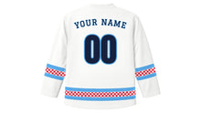 Load image into Gallery viewer, Vappu Original Hockey Jersey in Student White, back view with your name and number