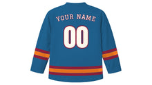 Load image into Gallery viewer, Varanasi Original Hockey Jersey in Ganga Blue, back view with your name and number