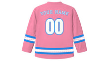 Load image into Gallery viewer, Vardavar Original Hockey Jersey in Rose Pink, back view with your name and number