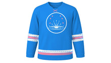 Load image into Gallery viewer, Vardavar Original Hockey Jersey in Water Blue, front view – custom name and number