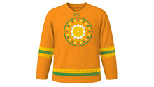 Load image into Gallery viewer, Vasant Panchami Original Hockey Jersey in Saffron, front view – custom name and number