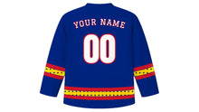 Load image into Gallery viewer, Venezuelan Independence Day Original Hockey Jersey in Royal Blue, back view with your name and number