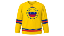 Load image into Gallery viewer, Venezuelan Independence Day Original Hockey Jersey in Venezuelan Yellow, front view – custom name and number