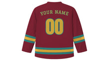 Load image into Gallery viewer, Venice Original Hockey Jersey in Doge Burgundy, back view with your name and number
