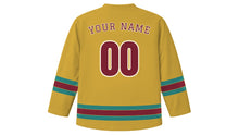 Load image into Gallery viewer, Venice Original Hockey Jersey in Murano Gold, back view with your name and number