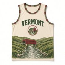 Load image into Gallery viewer, Vermont Covered Bridge Original Basketball Jersey in Birch Cream, front view – custom name and number