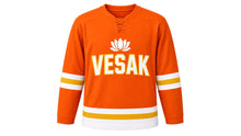Load image into Gallery viewer, Vesak Original Hockey Jersey in Orange, front view – custom name and number