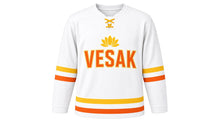 Load image into Gallery viewer, Vesak Original Hockey Jersey in White, front view – custom name and number