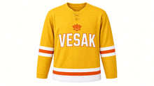 Load image into Gallery viewer, Vesak Original Hockey Jersey in Yellow, front view – custom name and number