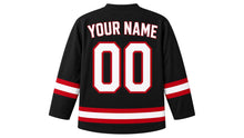 Load image into Gallery viewer, Veterans Day Original Hockey Jersey in Black, back view with your name and number