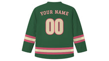 Load image into Gallery viewer, Victoria Original Hockey Jersey in Douglas Fir Green, back view with your name and number