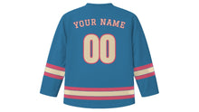 Load image into Gallery viewer, Victoria Original Hockey Jersey in Inner Harbour Blue, back view with your name and number