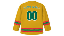 Load image into Gallery viewer, Victory Day Bangladesh Original Hockey Jersey in Gold, back view with your name and number
