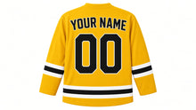 Load image into Gallery viewer, Vienna Original Hockey Jersey in Gold, back view with your name and number
