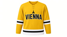 Load image into Gallery viewer, Vienna Original Hockey Jersey in Gold, front view – custom name and number