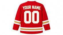 Load image into Gallery viewer, Vienna Original Hockey Jersey in Red, back view with your name and number