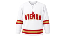 Load image into Gallery viewer, Vienna Original Hockey Jersey in White, front view – custom name and number