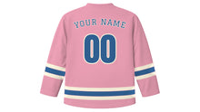 Load image into Gallery viewer, Vientiane Original Hockey Jersey in Lotus Pink, back view with your name and number