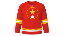 Load image into Gallery viewer, Vietnam National Day Original Hockey Jersey in Red, front view – custom name and number