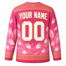 Load image into Gallery viewer, Vietnamese Women's Day Original Hockey Jersey in Rose Red, back view with custom YOUR NAME and 00