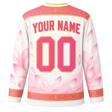 Load image into Gallery viewer, Vietnamese Women's Day Original Hockey Jersey in Silk White, back view with custom YOUR NAME and 00