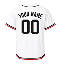 Load image into Gallery viewer, Vintage Mailbox Milwaukee Baseball Jersey in Postcard White, back view with your name and number – custom block name and number with chevron sleeves