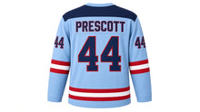 Load image into Gallery viewer, Virginia Lance Hockey Jersey - Prescott #44 in Powder Blue, back view with arched name PRESCOTT and big number 44 – custom name and number