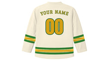 Load image into Gallery viewer, Vishu Original Hockey Jersey in Kasavu Cream, back view with your name and number