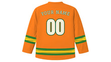 Load image into Gallery viewer, Vishu Original Hockey Jersey in Mango Orange, back view with your name and number