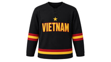 Load image into Gallery viewer, Vietnam Original Hockey Jersey in Black, front view – custom name and number