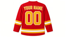 Load image into Gallery viewer, Vietnam Original Hockey Jersey in Red, back view with your name and number