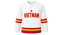 Load image into Gallery viewer, Vietnam Original Hockey Jersey in White, front view – custom name and number