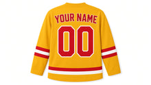 Load image into Gallery viewer, Vietnam Original Hockey Jersey in Yellow, back view with your name and number
