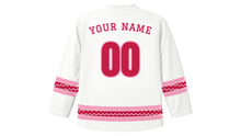Load image into Gallery viewer, Vu Lan Original Hockey Jersey in White, back view with your name and number