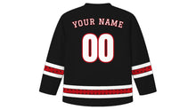 Load image into Gallery viewer, Vyshyvanka Day Original Hockey Jersey in Black, back view with your name and number