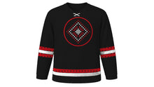 Load image into Gallery viewer, Vyshyvanka Day Original Hockey Jersey in Black, front view – custom name and number
