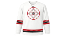 Load image into Gallery viewer, Vyshyvanka Day Original Hockey Jersey in Linen White, front view – custom name and number