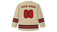 Load image into Gallery viewer, Vyshyvanka Day Original Hockey Jersey in Natural Flax, back view with your name and number