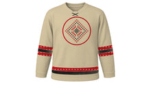 Load image into Gallery viewer, Vyshyvanka Day Original Hockey Jersey in Natural Flax, front view – custom name and number