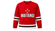 Load image into Gallery viewer, Waitangi Day Original Hockey Jersey in Red, front view – custom name and number